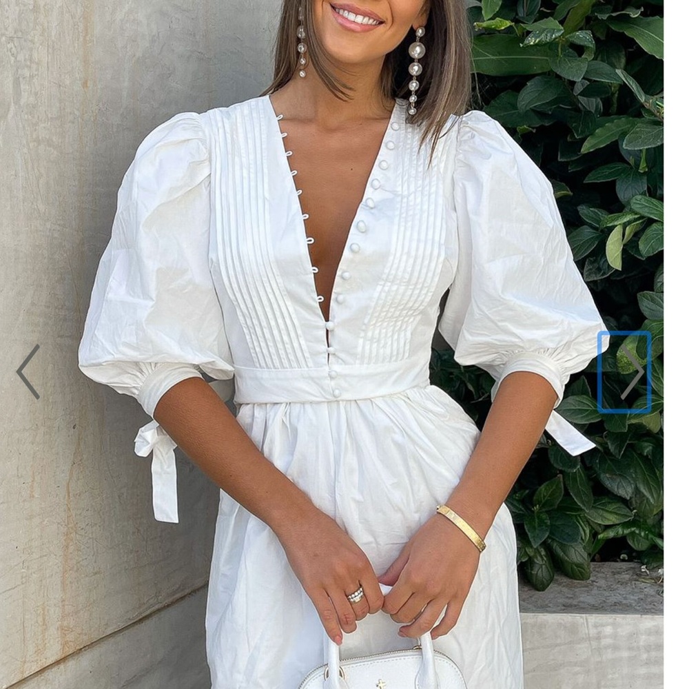 Showpo White Puff Sleeve Dress
